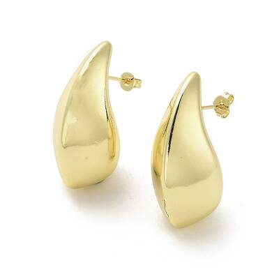 Teardrop Rack Plating Brass Stud Earrings