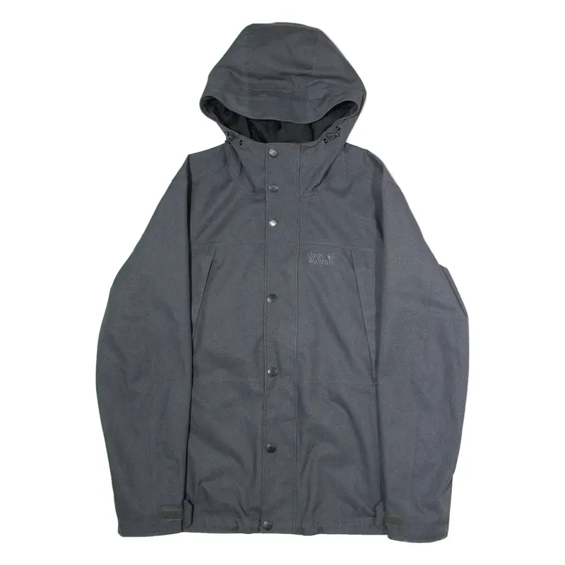 JACK WOLFSKIN Mens Jacket Grey Hooded S