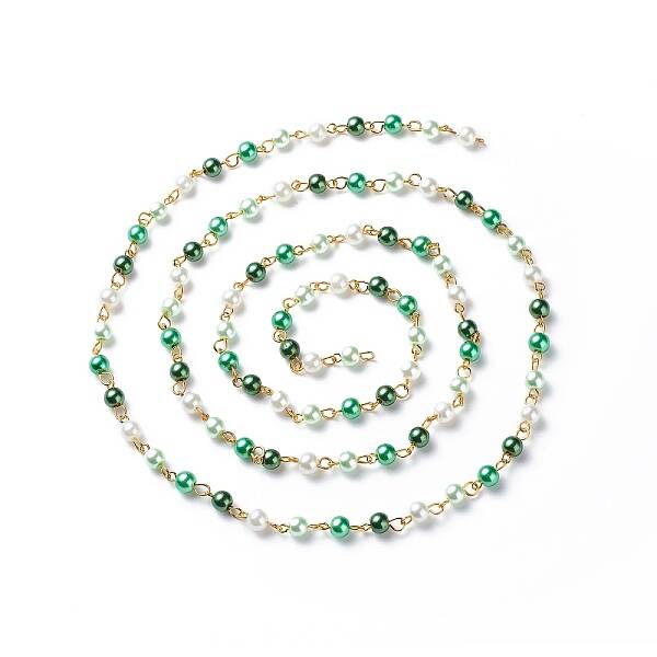 Handmade Glass Pearl Round Beaded Chains