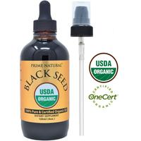 Organic Black Seed Oil 4oz - USDA Certified - High Thymoquinone, Turkish Origin, Pure Nigella Sativa - Cold Pressed, Unrefine...