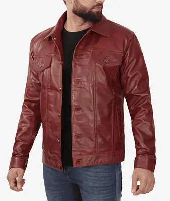 Maroon leather jacket