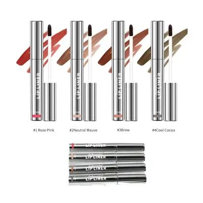 Long-Lasting Peel-Off Lip Liner Stain, 4 Counts/set Transfer-proof Lipliner Lip Stain, All Day & Night Water Resistant and Sm...