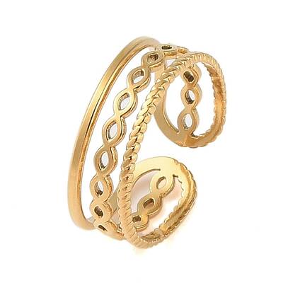 Ion Plating(IP) 304 Stainless Steel Open Cuff Ring