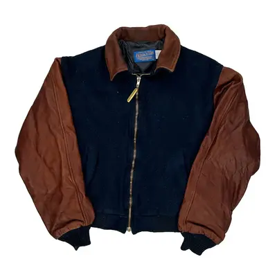 Pendleton Varsity Jacket - XL Black Wool Blend