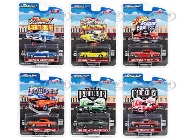 Woodward Dream Cruise Set of 6 pieces Series 1 1/64 Diecast Model Cars by Greenlight