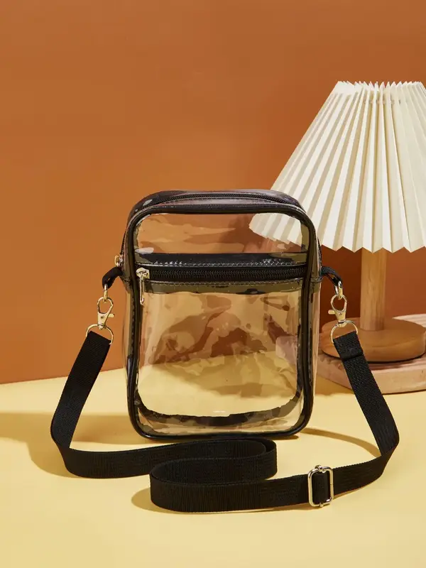 Women's Clear Beach Crossbody Bag, Simple Transparent Purse Bag for Women & Girls, Summer Casual Trendy Versatile High-qualit...