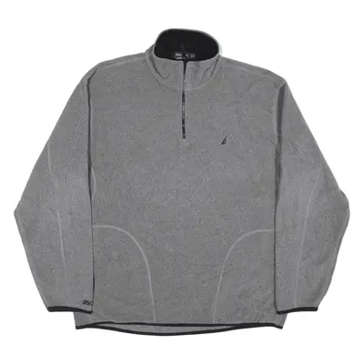 NAUTICA Fleece Grey 1/4 Zip Mens XL