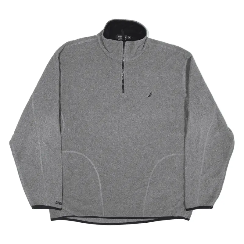 NAUTICA Fleece Grey 1/4 Zip Mens XL