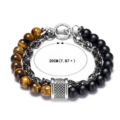 Natural Tiger Eye Beaded Double Layer Multi-strand Bracelets