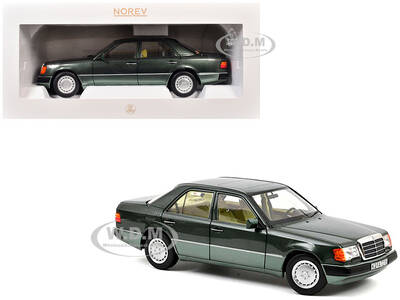 1990 Mercedes-Benz 230 E Night Green Metallic with Green Interior 1/18 Diecast Model Car by Norev