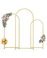 VEVOR Metal Arch Backdrop Stand Set of 3 Stand with Case Connection for Wedding