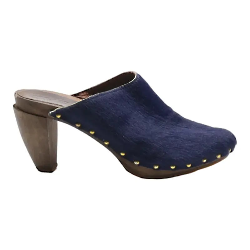 BOSABO Mule Heels Blue Leather Womens UK 6