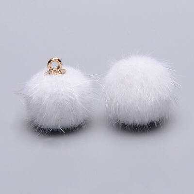 Handmade Faux Mink Fur Covered Pendants