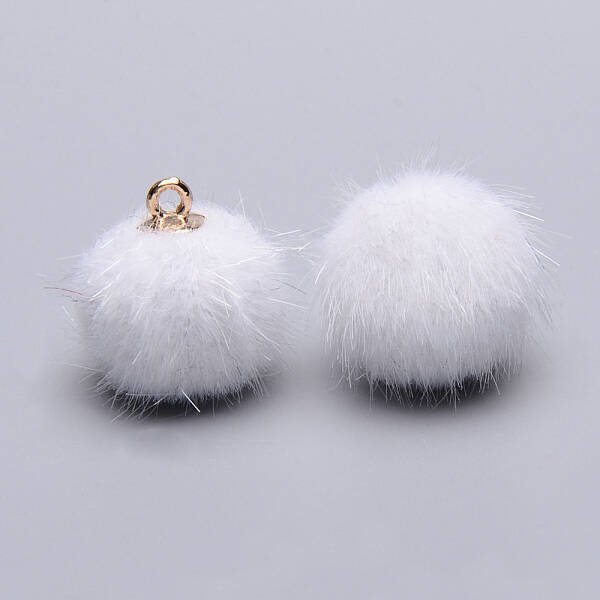Handmade Faux Mink Fur Covered Pendants