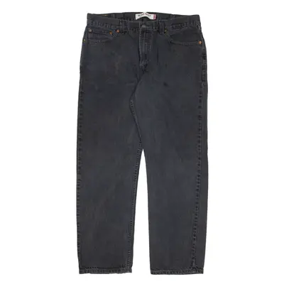 LEVI'S 505 Jeans Black Denim Regular Straight Mens W38 L32
