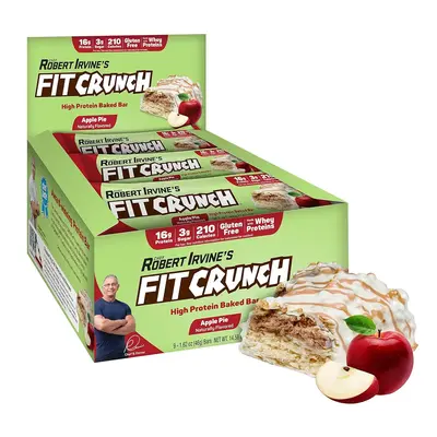 FITCRUNCH Snack Size Protein Bars, Designed by Robert Irvine, 6-Layer Baked Bar, Gluten Free & Soft Cake Core (9 Count, Apple...