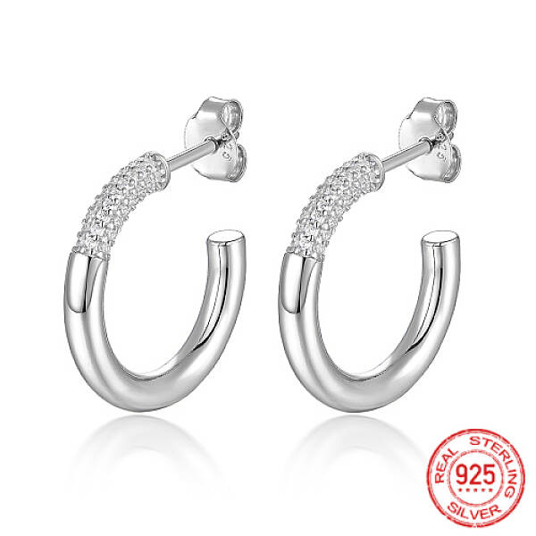 Anti-Tarnish Rhodium Plated 925 Sterling Silver Ring Stud Earrings
