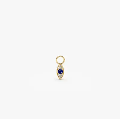 14k Gold Evil Eye Hoop Charm
