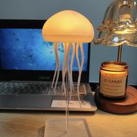 Jellyfish Design LED Lights for Bedroom, USB Rechargeable Color Changing Desktop Lamp, Modern Novelty Desk LED Light, Cozy ...