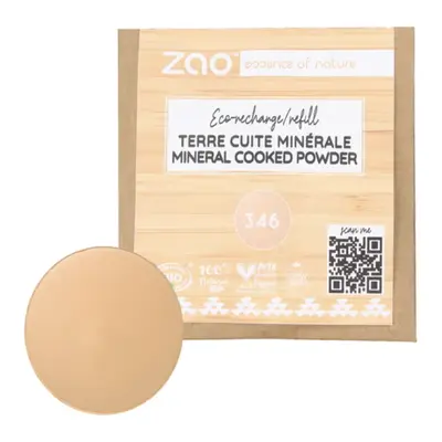 Zao Make Up Cooked Mineral Powder Refill, 346 Light Beige (15 G)