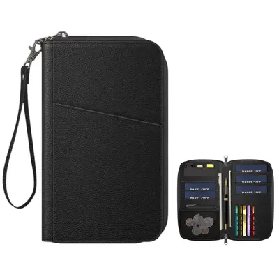 Passport Holder Wallet for Family of 5, RFID-Blocking Travel Document Organizer Clutch Bag, Durable Credit Cards Case Cover -...
