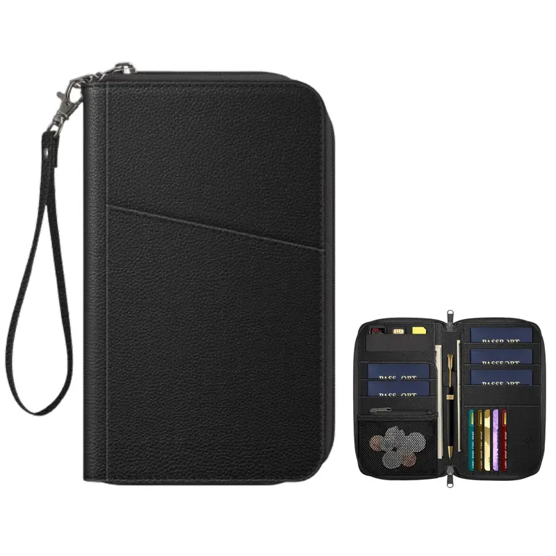 Passport Holder Wallet for Family of 5, RFID-Blocking Travel Document Organizer Clutch Bag, Durable Credit Cards Case Cover -...
