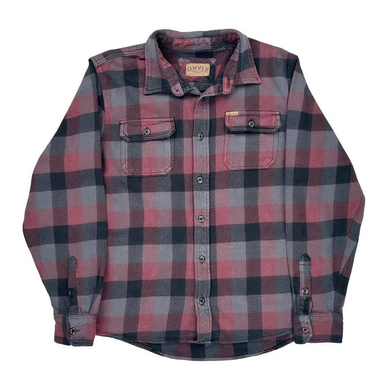 Orvis Checked Flannel Shirt - Large Multicoloured Cotton