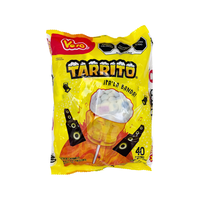 Vero Tarrito Lollipops Sweet and Fruity with Fizzy Top Sucker Treat Snack Mexican Candy, Artificially Flavored, 40 Count Dulc...