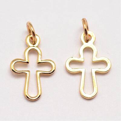 Brass Tiny Cross Charms