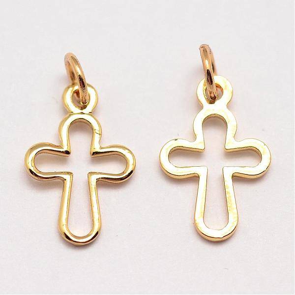 Brass Tiny Cross Charms