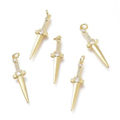 Brass Micro Pave Clear Cubic Zirconia Pendants