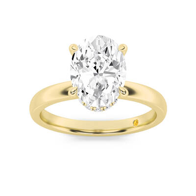 Laura Secret Halo Oval Lab Grown Diamond Engagement Ring | 14K Yellow Gold 2 5/8 CT. TW.