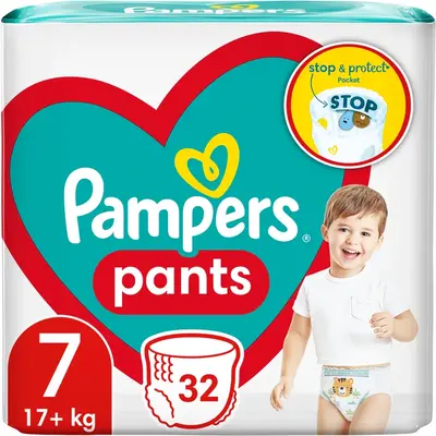 Pampers Pants size 7 disposable pull-up diapers 17+ kg 32 pieces