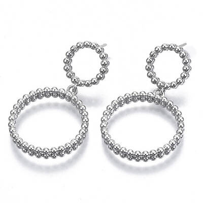 Brass Dangle Stud Earring