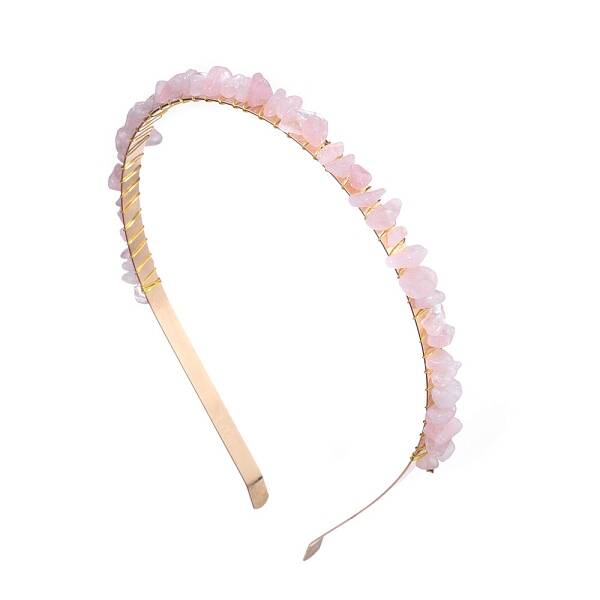 Natural Rose Quartz Hair Bands