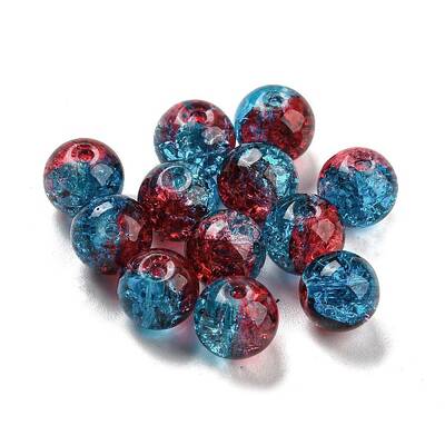 Transparent Spray Painting Crackle Glass Beads