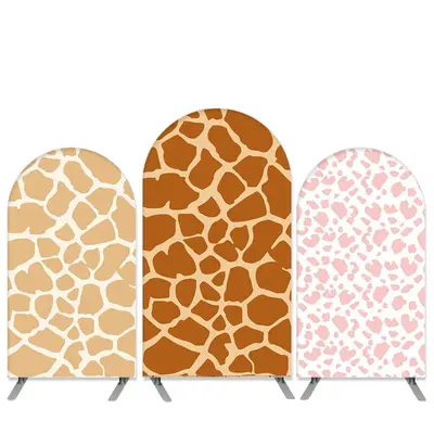 Aperturee Jungle Animals Theme Leopard Pattern Arch Backdrop Kit Banner | Wedding Arch Backdrop | Round Arch Backdrop Cover |...