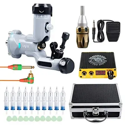 Dragonhawk Raven Rotary Tattoo Machine Kit TZ555-1Y