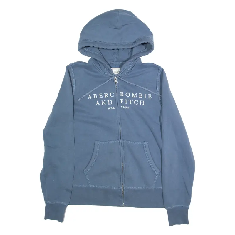 ABERCROMBIE & FITCH Womens Blue Hoodie Full Zip S