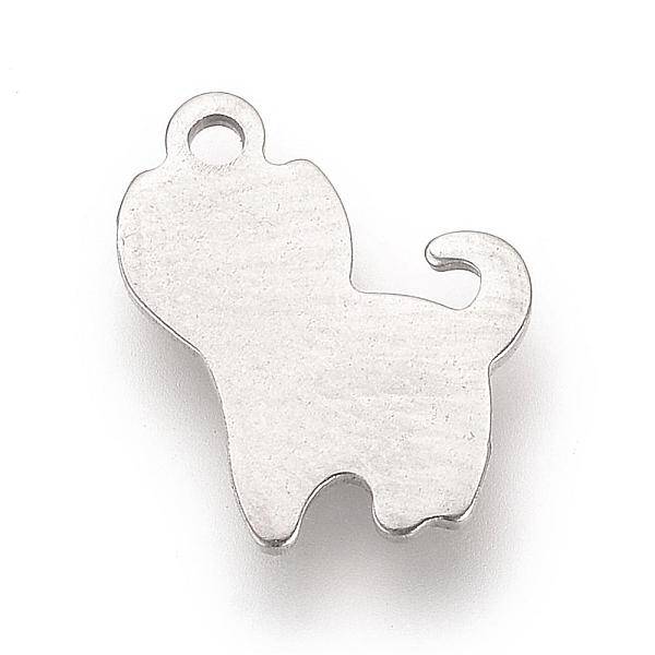Tarnish Resistant 201Stainless Steel Kitten Stamping Blank Tag Pendants