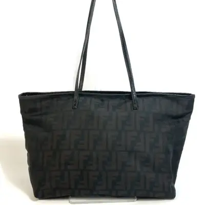Pre-owned FENDI Nylon Shoulder Bags Tote Bag bag shawl FF Zucca Pattern with pouch fastener Nylon