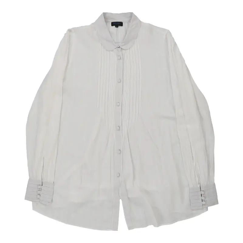 Escada Shirt - Large White Cotton | Size: large
