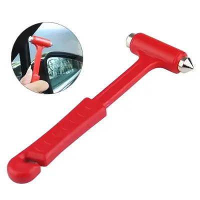 Multi-functional Safety Escape Tool, Long Handle Safety Hammer, Car Window Smashing Tool, Seat Belt Cutter for Car, Portable ...
