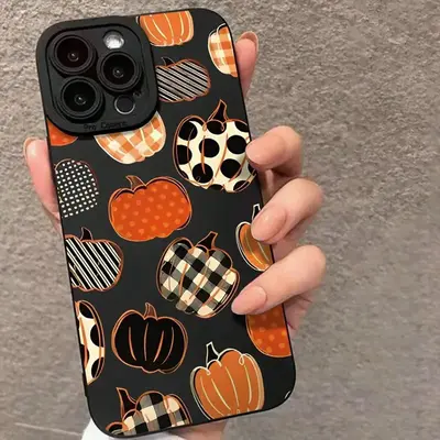 Pumpkin Pattern Phone Case, Anti-drop Decorative Phone Protector Cover, Phone Accessories Compatible with iPhone 7 X XR XS 1...
