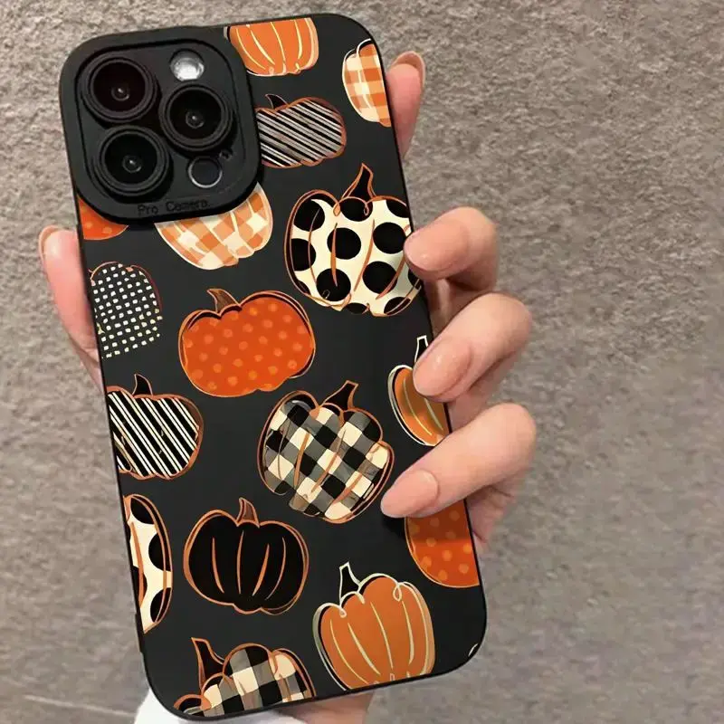 Pumpkin Pattern Phone Case, Anti-drop Decorative Phone Protector Cover, Phone Accessories Compatible with iPhone 7 X XR XS 1...
