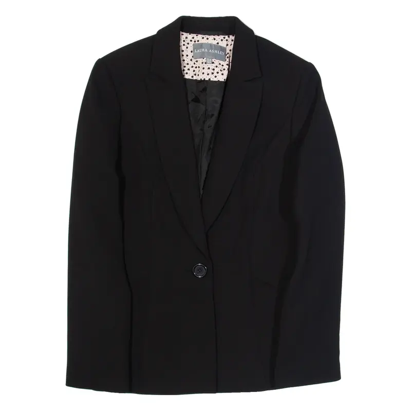 LAURA ASHLEY Womens Blazer Jacket Black S