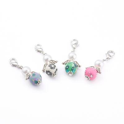 Handmade Flower Pattern Polymer Pendants