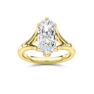 Rosie Elongated Cushion Lab Grown Diamond Engagement Ring | 18K Yellow Gold 2 CT. TW.