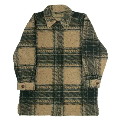 TIMBERLAND Womens Jacket Beige Knit 90s Plaid S