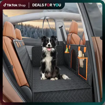 DWVO 56/50 Dog Car Seat Cover, Waterproof Back Seat Extender for Dogs, seat Cover for Back seat Hard Bottom, Pet Protecto...